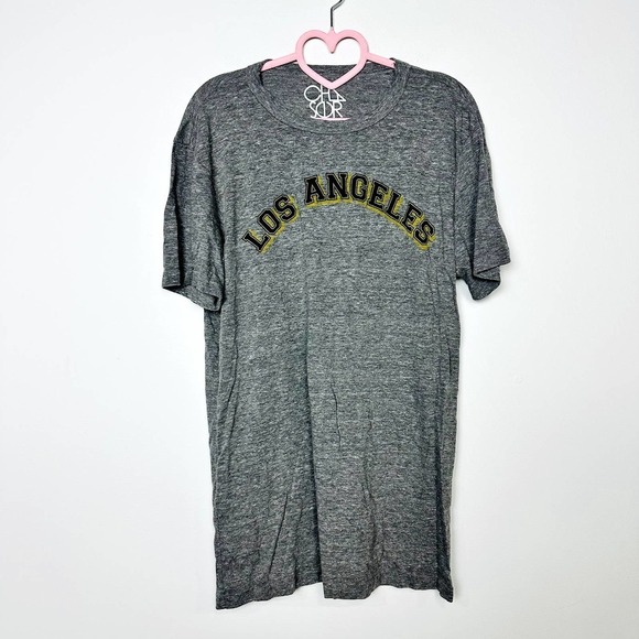Chaser NWOT Los Angeles Graphic Crew Neck Short Sleeve Shirt Heather Gray Large - Picture 1 of 4